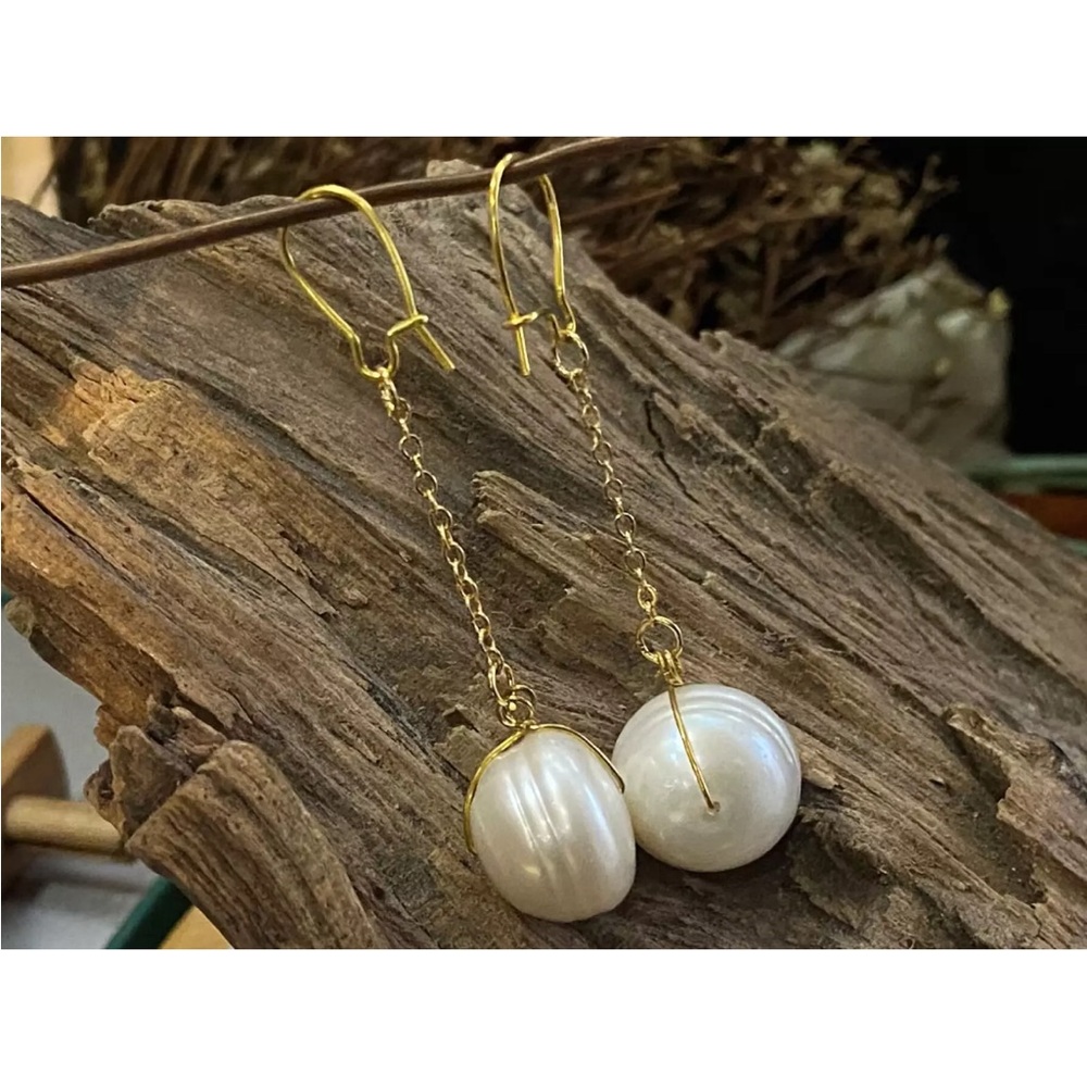 💖 Genuine Freshwater Pearl Dangle Earrings  NEW